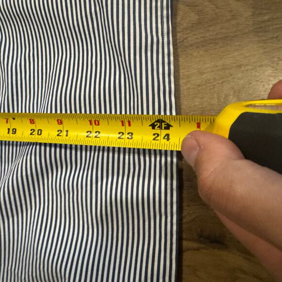 Talbots Striped Sleeveless Top with Beaded Neckline Blue White Size 6 - Picture 2 of 6